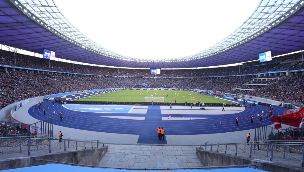 Foto dentro do estádio da Eurocopa 2024, em Berlim.
